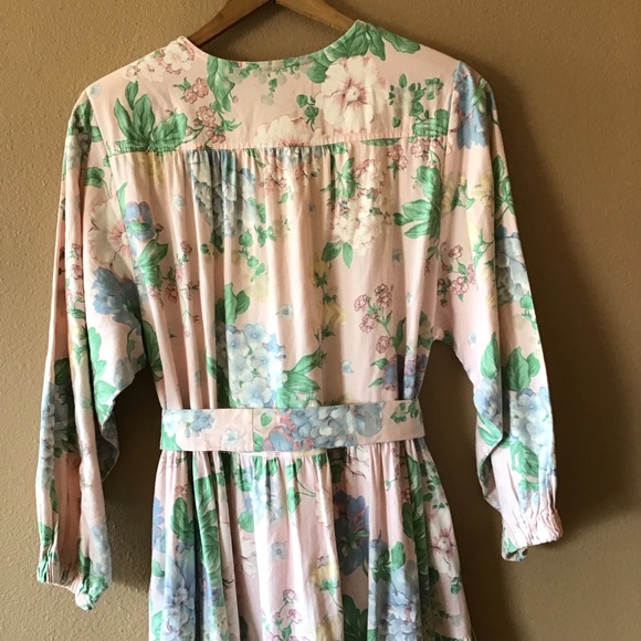FINAL SALE Vintage David Brown California Pink Floral Maxi Dress (M) - Picture 9 of 11
